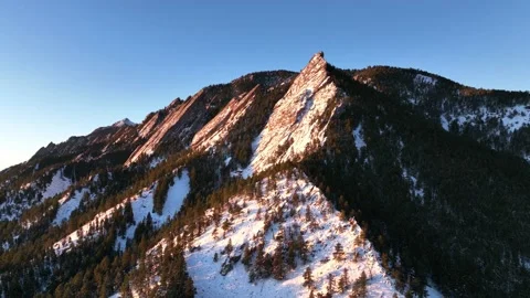 Aerial Video Of Flatirons Outside Of Boulder, Colorado With Fresh Snow 스톡 동영상 170037370