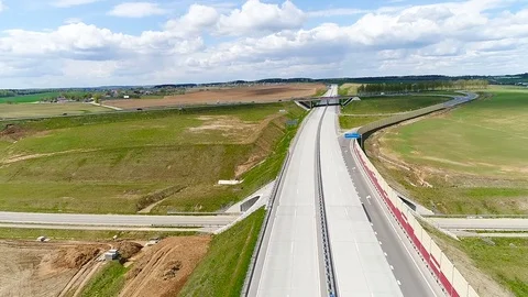 Aerial video: flyover the complex road junction. Stock Footage 75562407