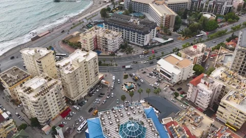 Aerial Video High Angle View Residential Complex with Courtyard Video stock 341343714