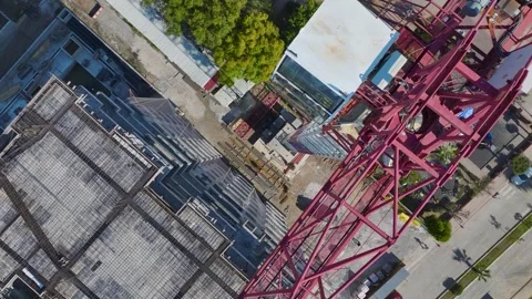Aerial Video of High-Rise Skeleton With Grid Architecture Stock Footage 343537404