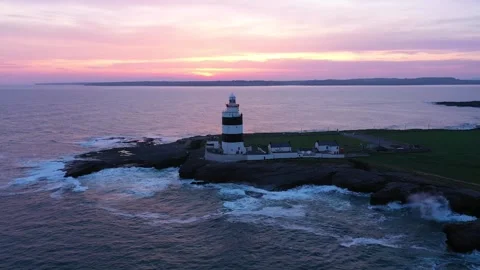 Aerial Video of Hook Lighthouse, County Wexford, Irelandhook1 Stock Footage 310045461