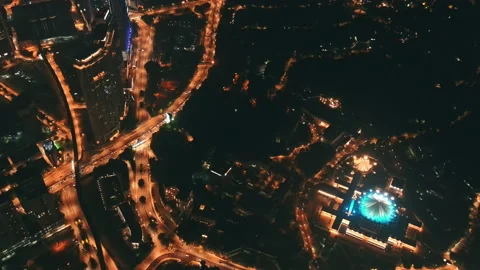 Aerial Video of KL Sentral during night shot. Stock Footage 154781553