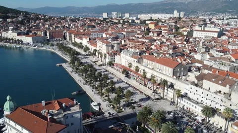Aerial video of the main square in Split, Croatia Stock Footage 309123258