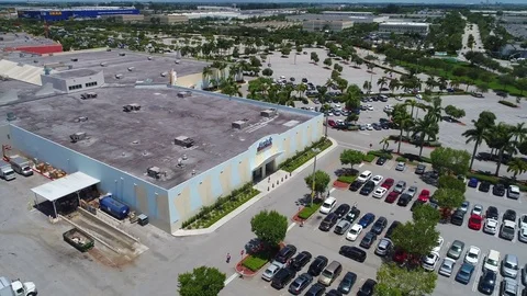 Aerial video Marshalls Home Goods department store Dolphin Mall Miami Stock Footage