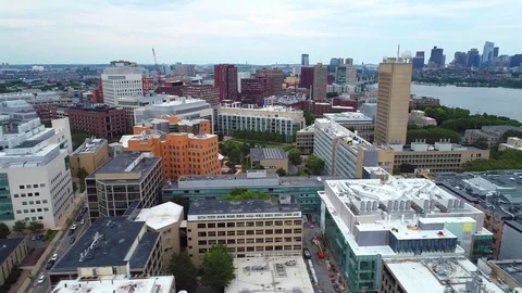 Aerial video MIT tech college university Boston drone 4k Vídeos de archivo 77560131