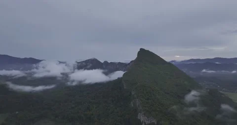 Aerial Video of Mount Baling druring Sunrise Stock Footage 229932558