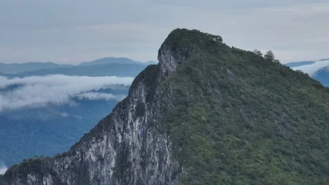 Aerial Video of Mount Baling druring Sunrise Stock Footage 229932691