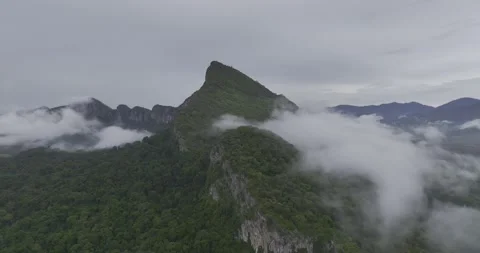 Aerial Video of Mount Baling druring Sunrise Stock Footage 229932774