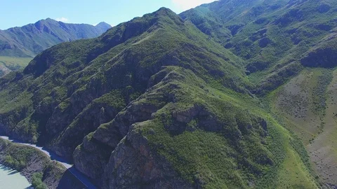 Aerial video in a mountain range, with a drone. Stock Footage 96369710