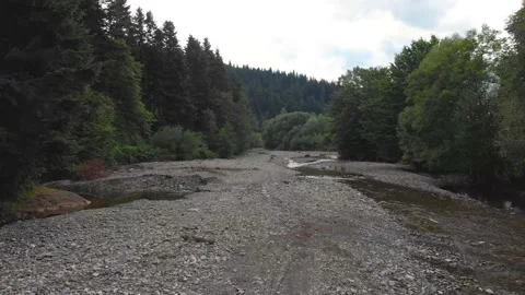 Aerial Video of Mountain River through Forest. Drone footage Stock Footage 199017939