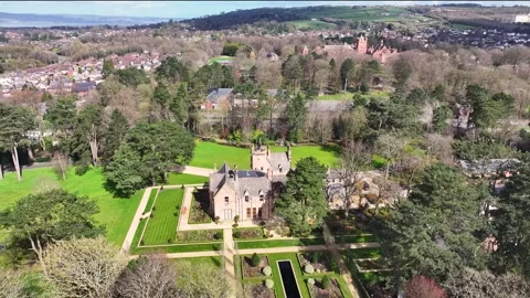 Aerial video of Ormiston House in East Belfast County Down Northern Ireland 17-0 Stock Footage 273010201