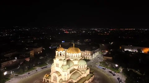 Aerial video over the city of Sofia Bulgaria Stock Footage 285342106