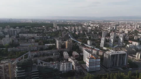 Aerial video over the city of Sofia Bulgaria Stock Footage 285353561