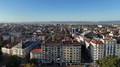 Aerial video over the city of Sofia Bulgaria Stock Footage 287781304