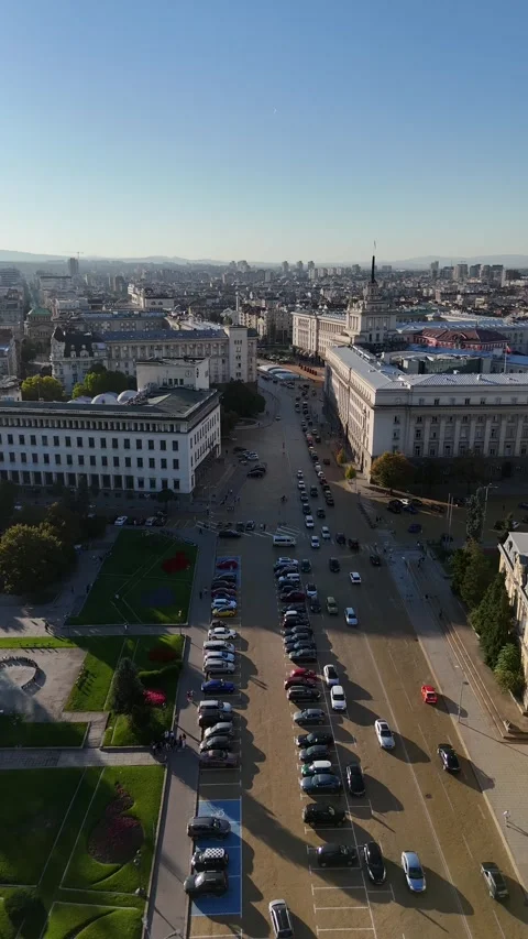 Aerial video over the city of Sofia Bulgaria Stock Footage 287781902
