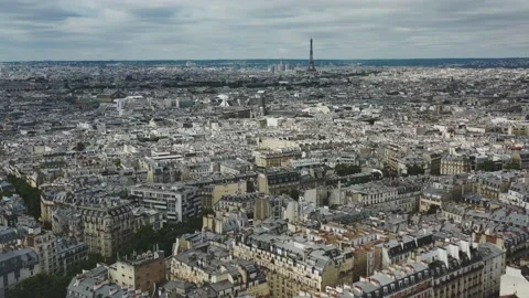 Aerial video of Paris, Drone video, Top View Paris Stock Footage