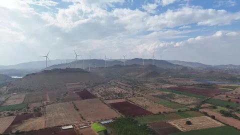 Aerial video of patchwork agricultural fields spread across open plains, with Stock-Footage 335886556