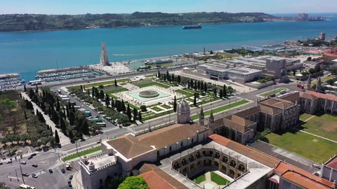 Aerial video of Praca do Imperio Garden on a sunny day Stock Footage 241342949