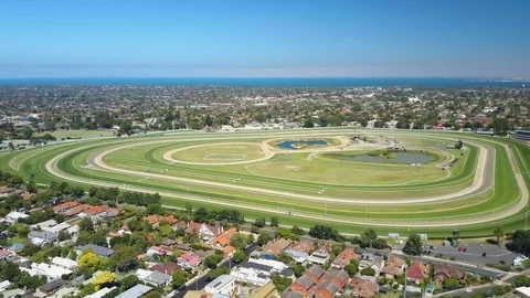 Aerial video of racecourse Stock Footage 73206046