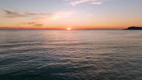 Aerial Video of Red Sunset Over Alanya Coastline Stock Footage 334168535