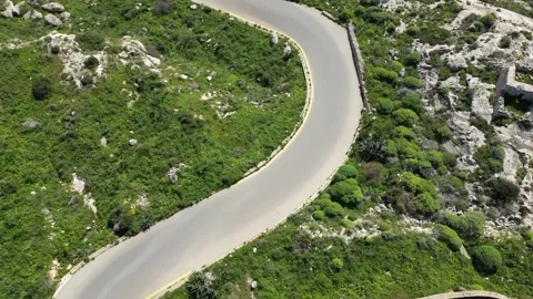 Aerial video of a road going down to the beaches Video stock 247431154