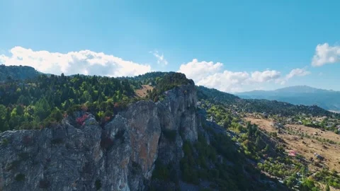 Aerial Video of Rugged Mountain with Sparse Trees Stock Footage 334113433