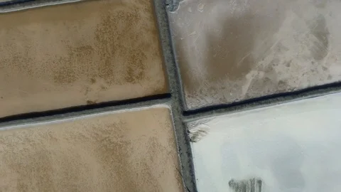 Aerial video of salt fields in Binh Dinh province in Vietnam Stock Footage 126221252