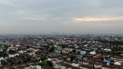 Aerial Video Shooting. Dense Settlements in the afternoon. Stock Footage 209772300