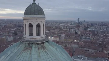 Aerial video shooting with drone on Brescia Stock Footage