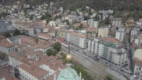 Aerial video shooting with drone on Como Stock Footage 115879696