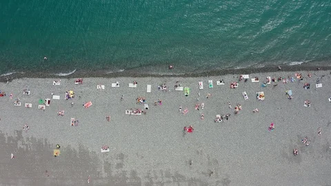 Aerial video shooting. Look down. Holiday season. Clean sea water. Vidéo 109202128