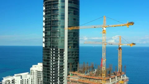 Aerial video skyscraper construction Stock Footage 101470652