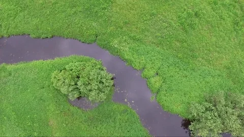 Aerial video of small river Video stock 77490594