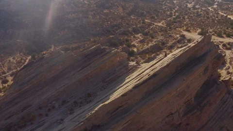 Aerial Video of the Spectacular Vasquez Rocks Formations Stock Footage