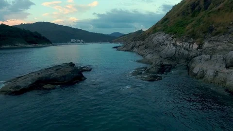 Aerial video sunrise at Phuket, Thailand Stock Footage