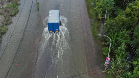 Aerial video of Taman Sri Muda was one of the areas worst hit by floods. Stock Footage 204809853