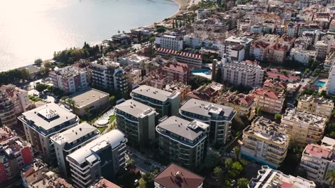 Aerial Video Top Down View of City Roads with Cars and Intersections Stock-Footage 341363752
