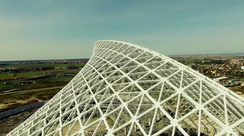Aerial video Vela designed by architect Calatrava under costruction. N. Stock Footage 62795425