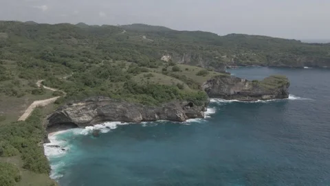 Aerial video view of one of the beaches in Bali, Indonesia Stock Footage 243739414