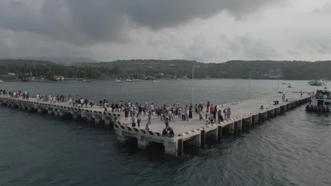 Aerial video view of one of the beaches in Bali, Indonesia Stock Footage 243741195