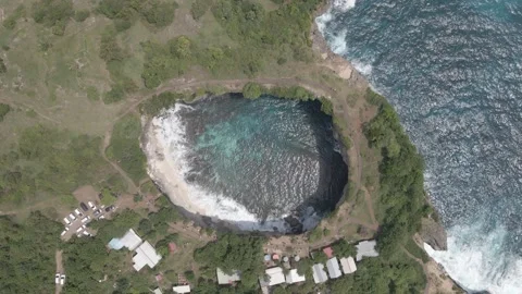 Aerial video view of one of the beaches in Bali, Indonesia Stock Footage 243744672