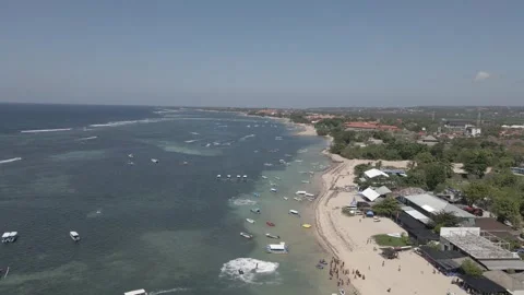 Aerial video view of one of the beaches in Bali, Indonesia Stock Footage 243749408