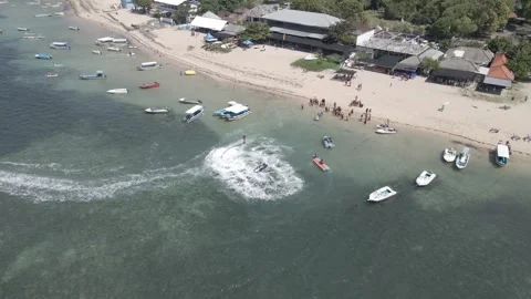 Aerial video view of one of the beaches in Bali, Indonesia Stock Footage 243749678