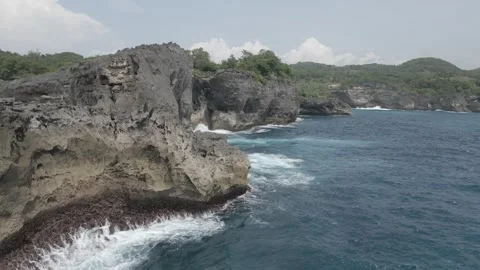 Aerial video view of one of the beaches in Bali, Indonesia Stock Footage 243764877