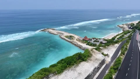 Aerial video view of one of the beaches in Bali, Indonesia 库存影片 243812932