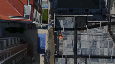 Aerial Video of Workers Fixing Reinforcement Mesh With Tools Stock Footage 343366921