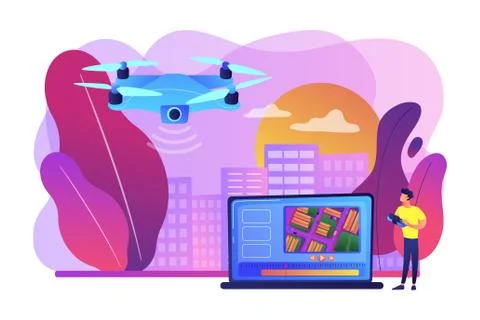 Aerial videography concept vector illustration Stock Illustration