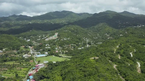 Aerial view 1 from the inside of Grenada Stock Footage 127518161