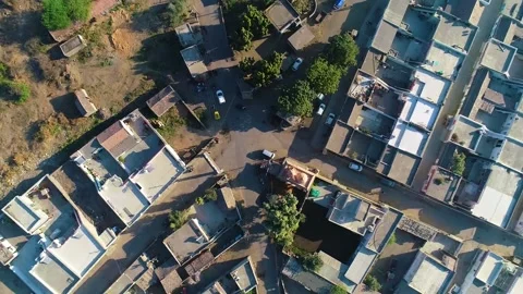 Aerial view 360 degree of small village with small houses among green trees 스톡 동영상 134157189
