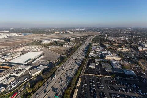 Aerial View 405 Freeway Long Beach Stock Photos